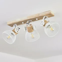 Lampes Industrielles-hofstein Plafonnier Orny Écru, Blanc, 3 lumières