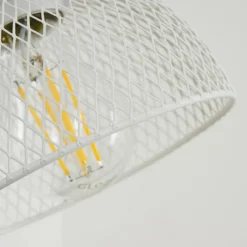 Lampes Industrielles-hofstein Plafonnier Orny Écru, Blanc, 1 lumière