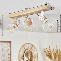 Lampes Industrielles-hofstein Plafonnier Orny Écru, Blanc, 3 lumières