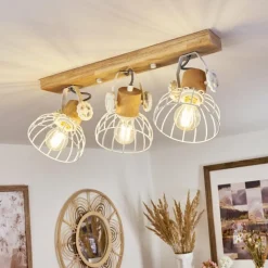 Lampes Industrielles-hofstein Plafonnier Orny Écru, Blanc, 3 lumières