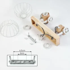 Lampes Industrielles-hofstein Plafonnier Orny Écru, Blanc, 2 lumières