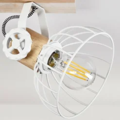 Lampes Industrielles-hofstein Plafonnier Orny Écru, Blanc, 4 lumières