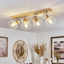 Lampes Industrielles-hofstein Plafonnier Orny Écru, Blanc, 4 lumières