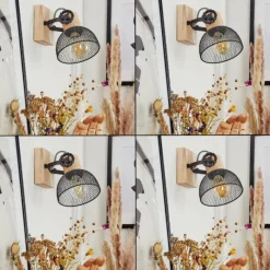 Lampes Industrielles-hofstein Plafonnier Orny Écru, Noir, 1 lumière