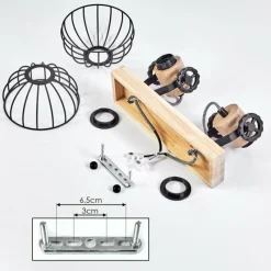 Lampes Industrielles-hofstein Plafonnier Orny Écru, Noir, 2 lumières