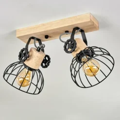 Lampes Industrielles-hofstein Plafonnier Orny Écru, Noir, 2 lumières