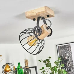 Lampes Industrielles-hofstein Plafonnier Orny Écru, Noir, 1 lumière