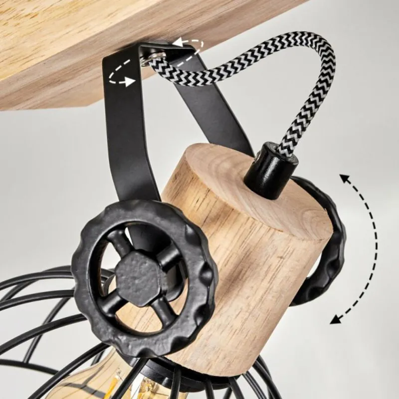 Lampes Industrielles-hofstein Plafonnier Orny Écru, Noir, 4 lumières