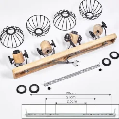 Lampes Industrielles-hofstein Plafonnier Orny Écru, Noir, 4 lumières