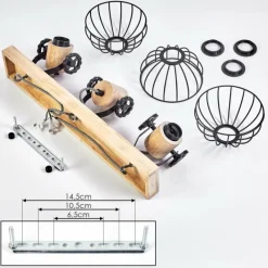 Lampes Industrielles-hofstein Plafonnier Orny Écru, Noir, 3 lumières