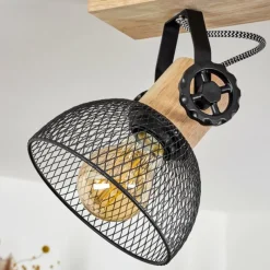 Lampes Industrielles-hofstein Plafonnier Orny Écru, Noir, 3 lumières