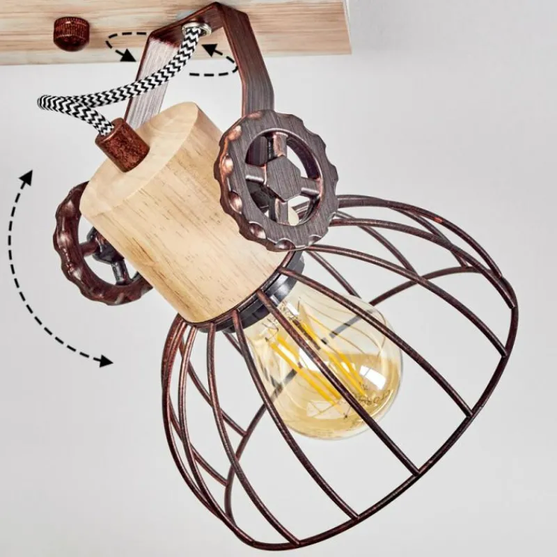 Lampes Industrielles-hofstein Plafonnier Orny Écru, Rouille, 2 lumières