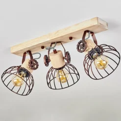 Lampes Industrielles-hofstein Plafonnier Orny Écru, Rouille, 3 lumières