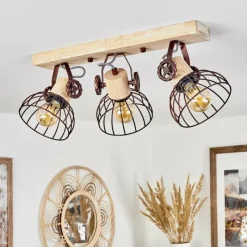 Lampes Industrielles-hofstein Plafonnier Orny Écru, Rouille, 3 lumières