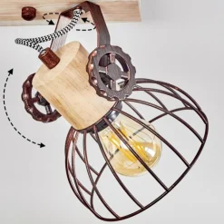 Lampes Industrielles-hofstein Plafonnier Orny Écru, Rouille, 4 lumières