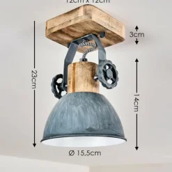 Lampes Industrielles-hofstein Plafonnier Orny Gris, 1 lumière