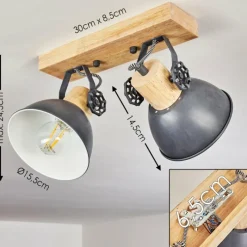 Lampes Vintages & Rétros-hofstein Plafonnier Orny Gris, 2 lumières