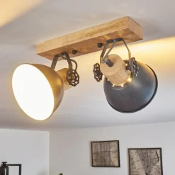 Lampes Vintages & Rétros-hofstein Plafonnier Orny Gris, 2 lumières