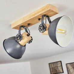 Lampes Vintages & Rétros-hofstein Plafonnier Orny Gris, 2 lumières