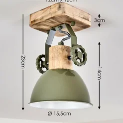 Lampes Vintages & Rétros-hofstein Plafonnier Orny Vert, 1 lumière