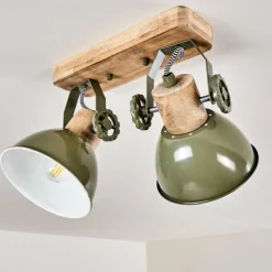 Lampes Vintages & Rétros-hofstein Plafonnier Orny Vert, 2 lumières