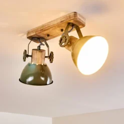 Lampes Vintages & Rétros-hofstein Plafonnier Orny Vert, 2 lumières