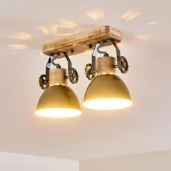 Lampes Vintages & Rétros-hofstein Plafonnier Orny Vert, 2 lumières