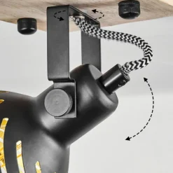 Lampes Dorées-hofstein Plafonnier Osina Brun, Noir, 1 lumière