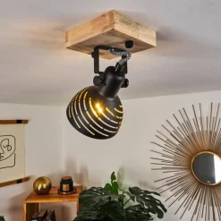 Lampes Dorées-hofstein Plafonnier Osina Brun, Noir, 1 lumière