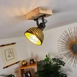 Lampes Dorées-hofstein Plafonnier Osina Brun, Noir, 1 lumière