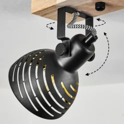 Lampes Dorées-hofstein Plafonnier Osina Brun, Noir, 4 lumières