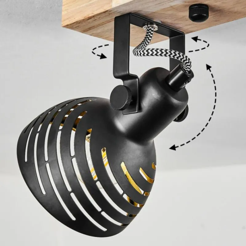 Lampes Dorées-hofstein Plafonnier Osina Brun, Noir, 4 lumières