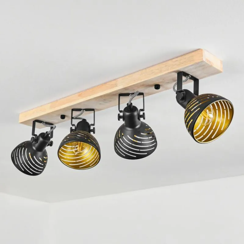 Lampes Dorées-hofstein Plafonnier Osina Brun, Noir, 4 lumières