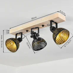 Lampes Dorées-hofstein Plafonnier Osina Brun, Noir, 3 lumières