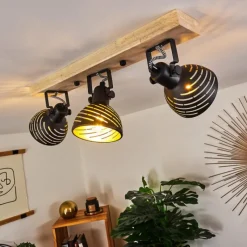 Lampes Dorées-hofstein Plafonnier Osina Brun, Noir, 3 lumières