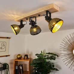 Lampes Dorées-hofstein Plafonnier Osina Brun, Noir, 3 lumières