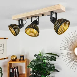 Lampes Dorées-hofstein Plafonnier Osina Brun, Noir, 3 lumières