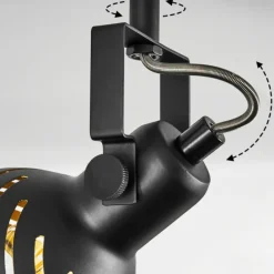 Lampes Dorées-hofstein Plafonnier Osina Chrome, Noir, 4 lumières