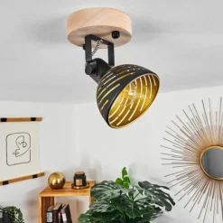 Lampes Dorées-hofstein Plafonnier Osina Écru, Noir, 1 lumière