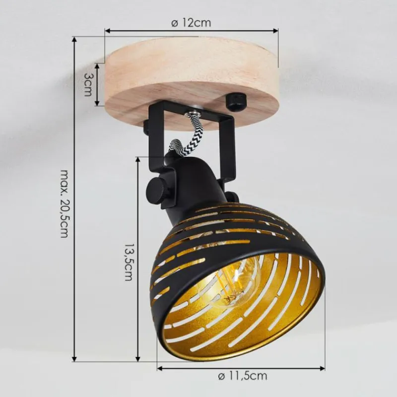 Lampes Dorées-hofstein Plafonnier Osina Écru, Noir, 1 lumière