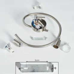 hofstein Plafonnier Oula LED Nickel mat, 3 lumières