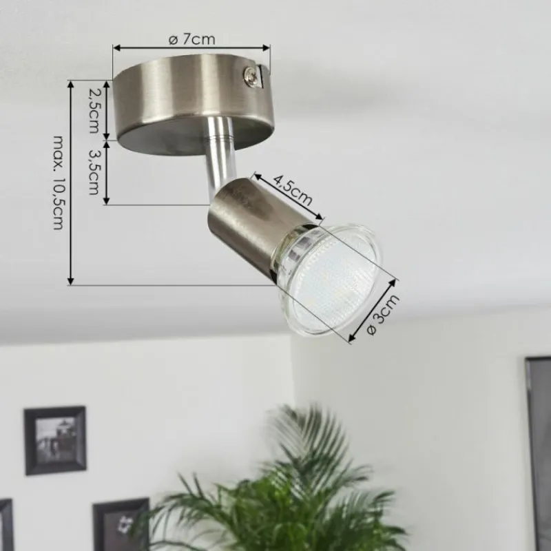 hofstein Plafonnier Oula LED Nickel mat, 1 lumière* Éclairage Led