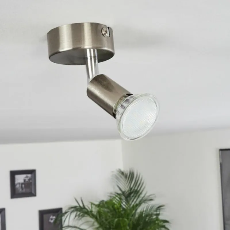 hofstein Plafonnier Oula LED Nickel mat, 1 lumière* Éclairage Led