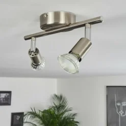 hofstein Plafonnier Oula LED Nickel mat, 2 lumières