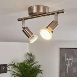 hofstein Plafonnier Oula LED Nickel mat, 2 lumières