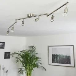 hofstein Plafonnier Oula LED Nickel mat, 6 lumières