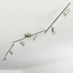 hofstein Plafonnier Oula LED Nickel mat, 6 lumières