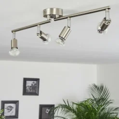 hofstein Plafonnier Oula LED Nickel mat, 4 lumières