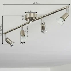 hofstein Plafonnier Oula LED Nickel mat, 4 lumières