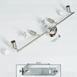 hofstein Plafonnier Oula LED Nickel mat, 4 lumières